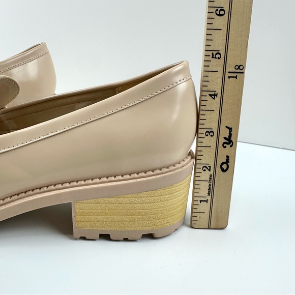 Marc Fisher NEW Women's Sz 10 Cream Dancel Loafer Shoes Chunky Block Heel Nude - Picture 10 of 11